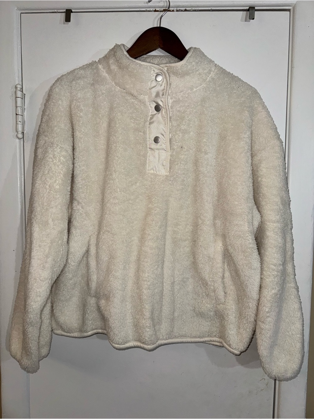 Wallflower Cream Plush Zip/Snap Fleece Jacket